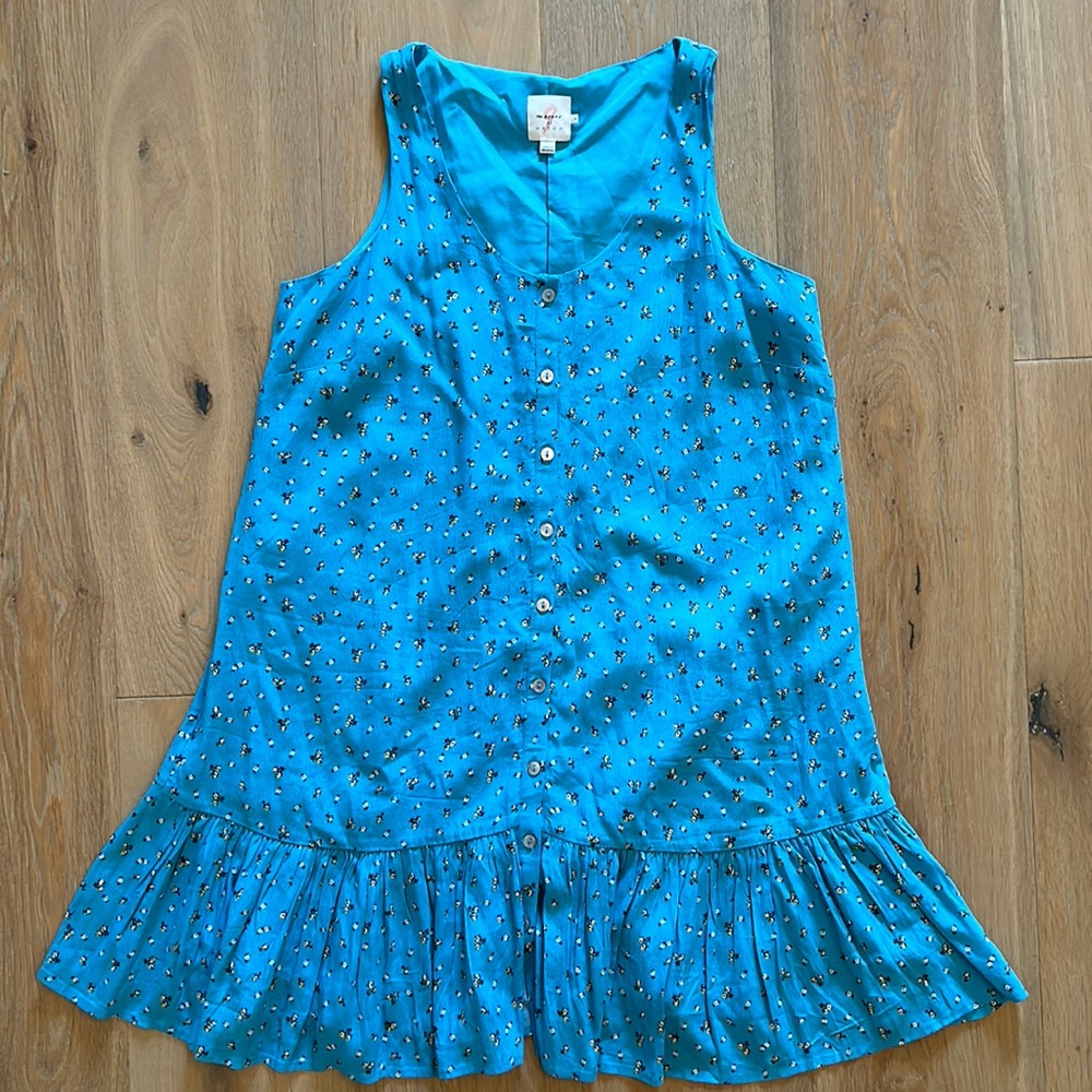 Hatch Blue Sleeveless Floral Dress